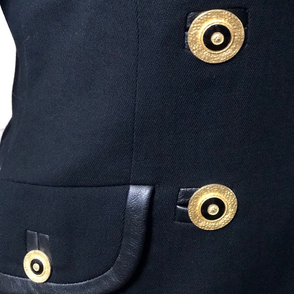 🌺🌺🌺Alberto Makali Black wool & leather Jacket size 6 - Picture 3 of 8